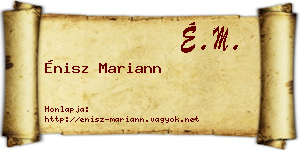 Énisz Mariann névjegykártya